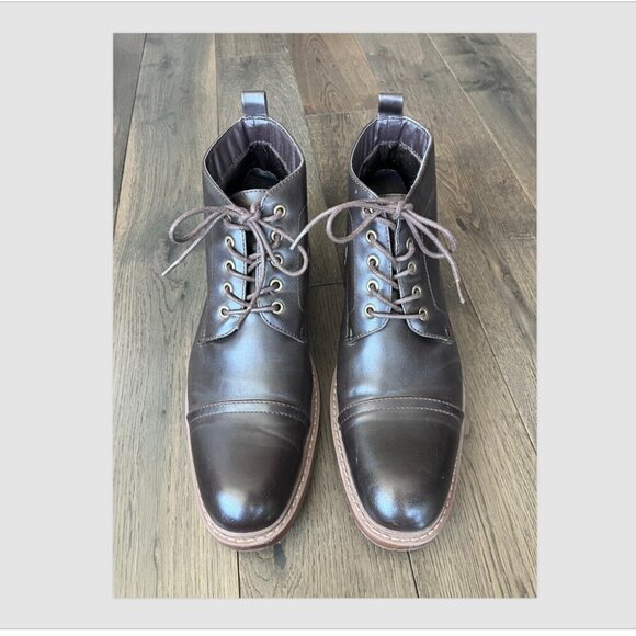 Perry Ellis Portfolio Manning Chukka Boots Size 12 Dark Brown UltraFoam Comfort - Picture 2 of 7